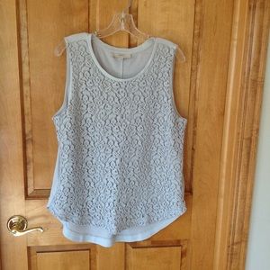 LOFT Gray Lace tank top